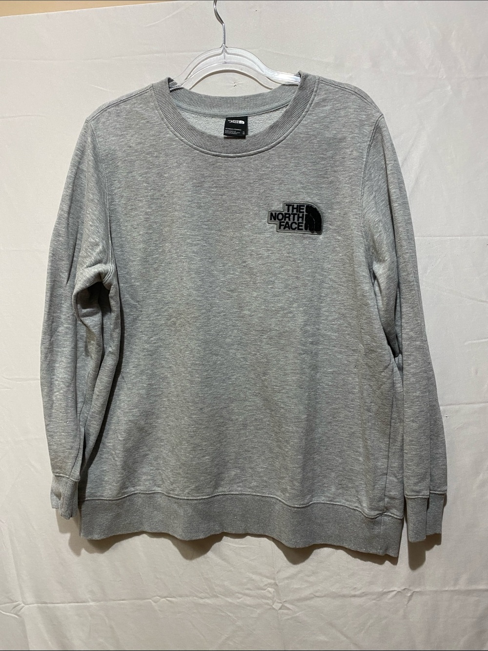The North Face Gray Crewneck Sweatshirt with Black Logo